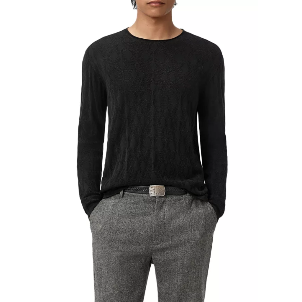 John Varvatos John Varvatos Brycen LS Broken Argyle Crew