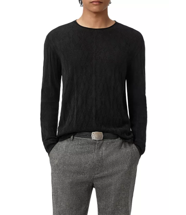 John Varvatos John Varvatos Brycen LS Broken Argyle Crew