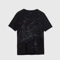 John Varvatos John Varvatos Embroider Map SS Tee
