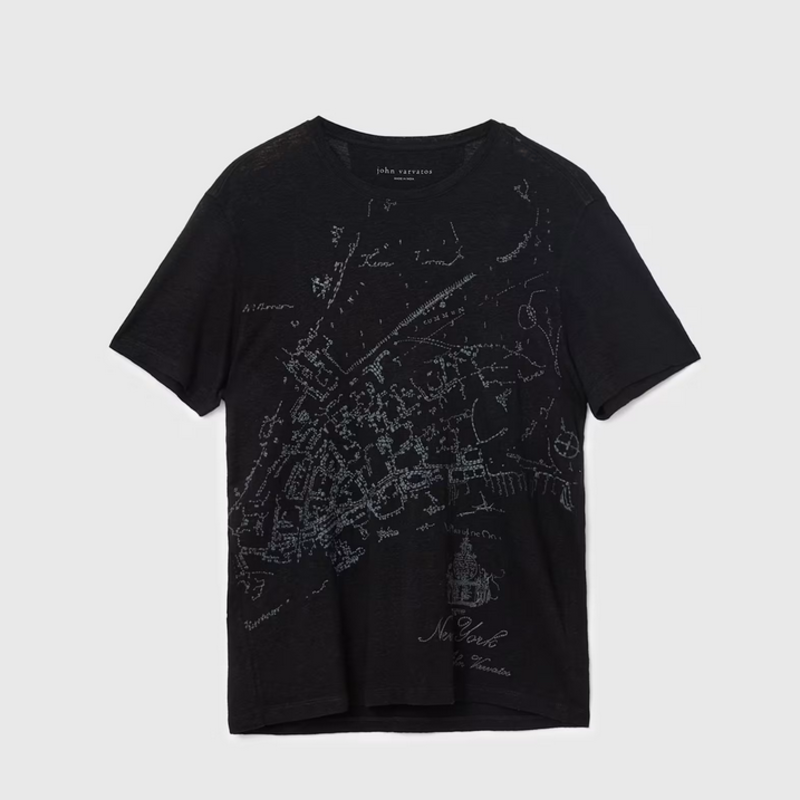 John Varvatos John Varvatos Embroider Map SS Tee