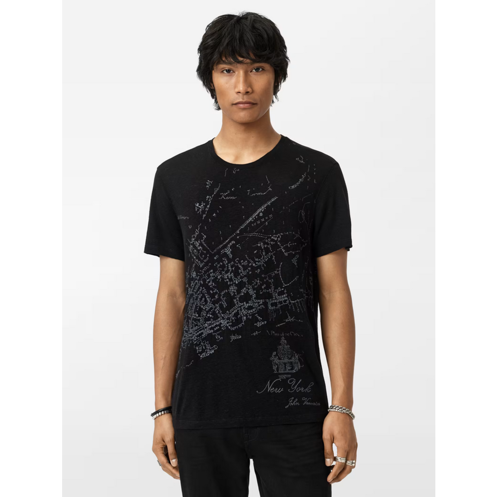 John Varvatos John Varvatos Embroider Map SS Tee