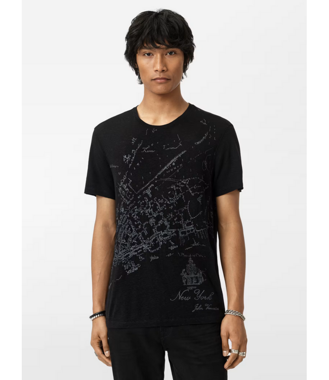 John Varvatos John Varvatos Embroider Map SS Tee