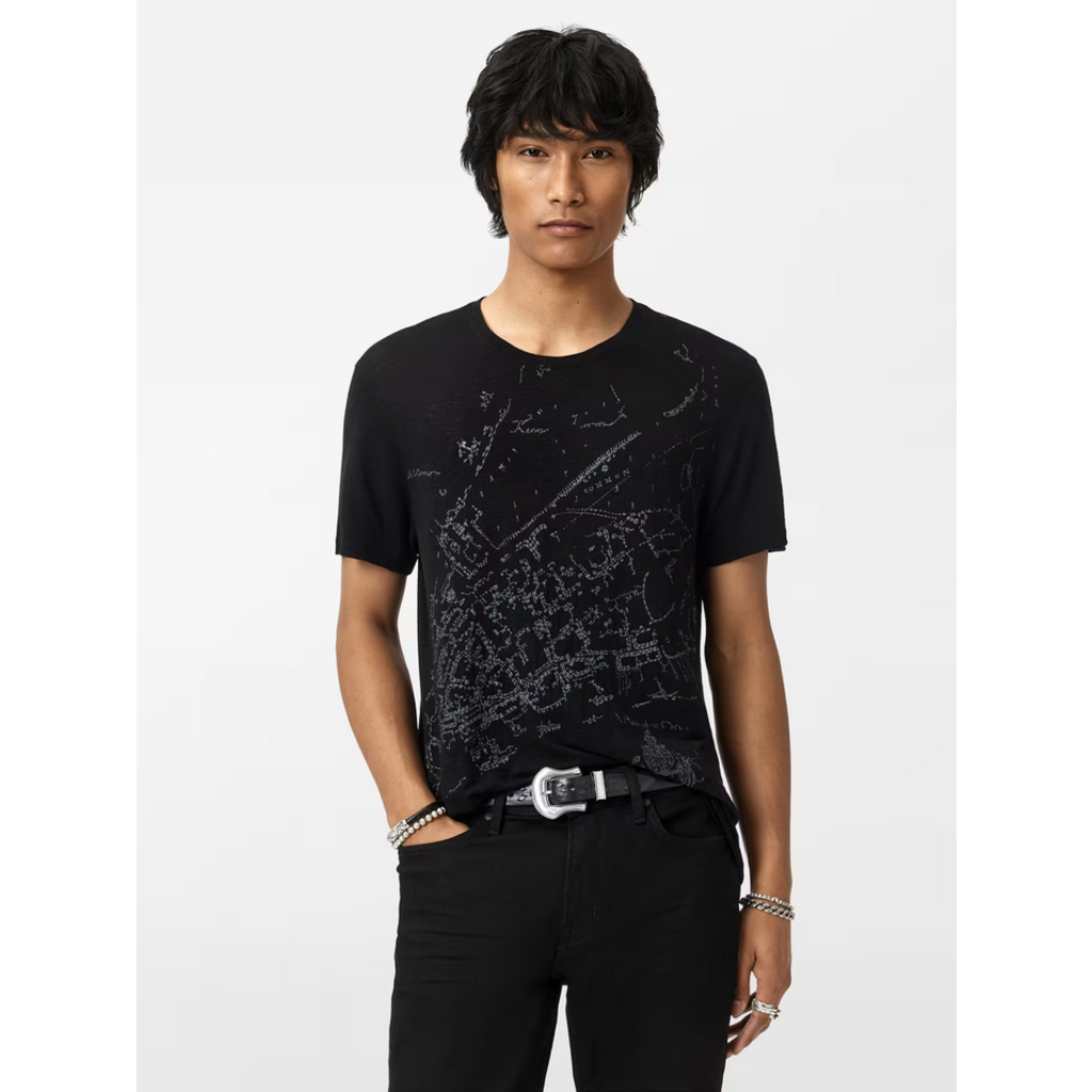 John Varvatos John Varvatos Embroider Map SS Tee
