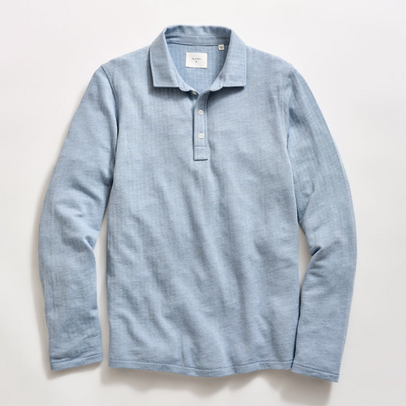 Billy Reid Billy Reid Herringbone LS Polo