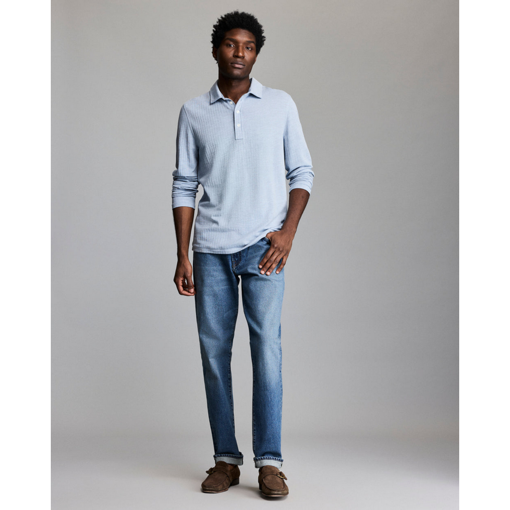 Billy Reid Billy Reid Herringbone LS Polo