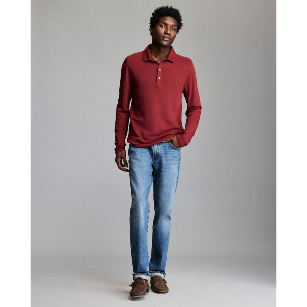 Billy Reid Billy Reid Herringbone LS Polo