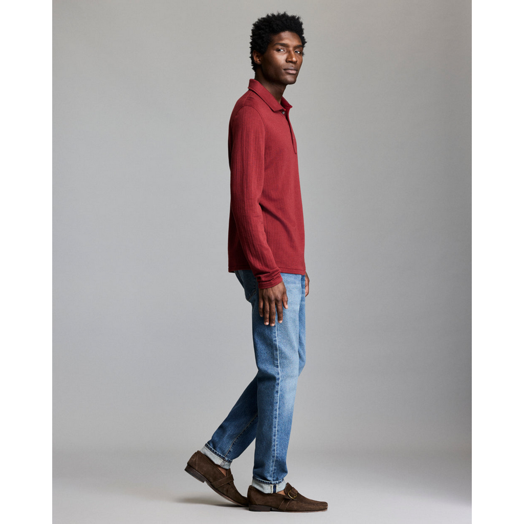Billy Reid Billy Reid Herringbone LS Polo
