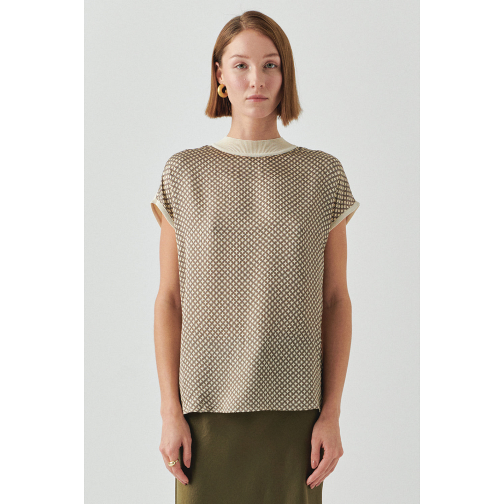 Ladies EXQUISE EXQUISE Penny Crew Cap Sleeve Top