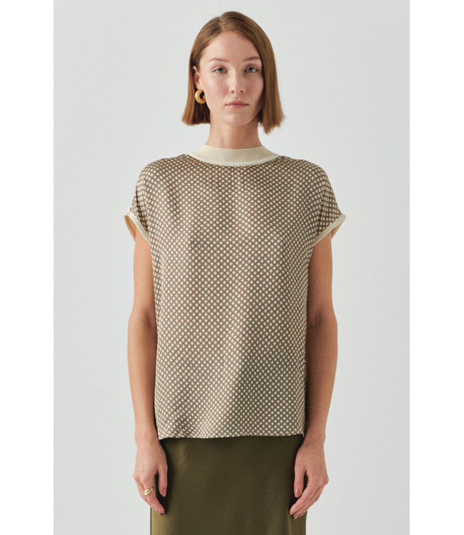 Ladies EXQUISE EXQUISE Penny Crew Cap Sleeve Top