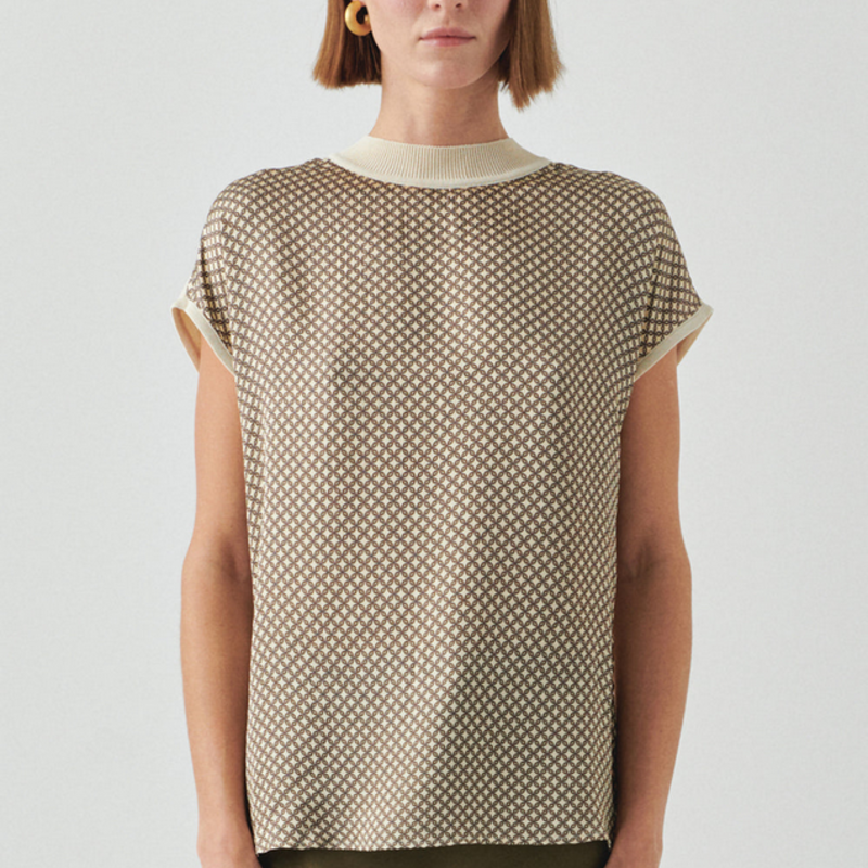 Ladies EXQUISE EXQUISE Penny Crew Cap Sleeve Top