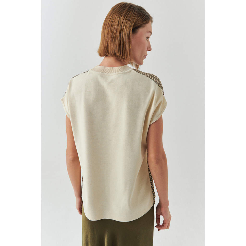 Ladies EXQUISE EXQUISE Penny Crew Cap Sleeve Top