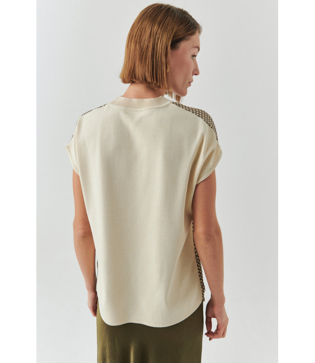 Ladies EXQUISE EXQUISE Penny Crew Cap Sleeve Top