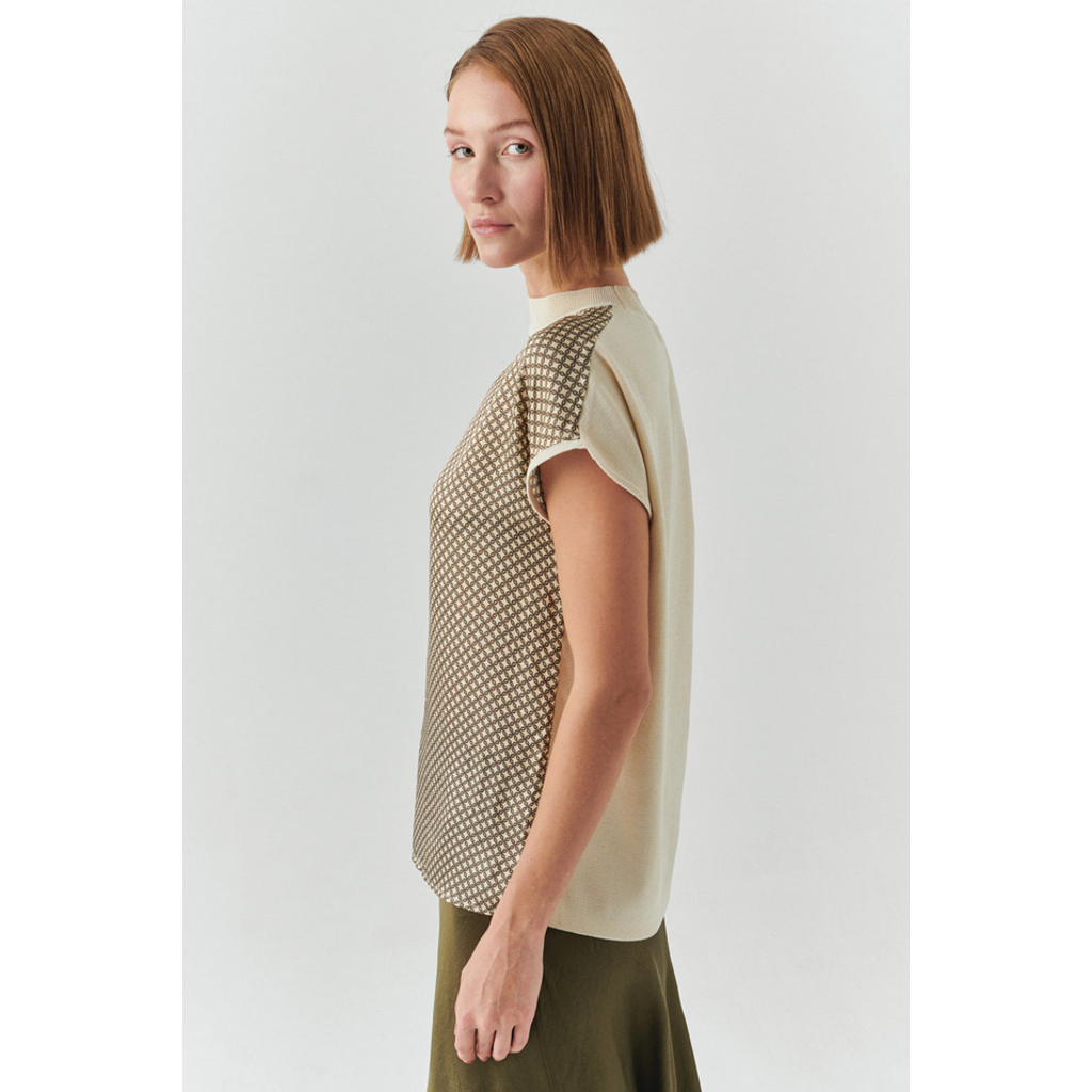 Ladies EXQUISE EXQUISE Penny Crew Cap Sleeve Top