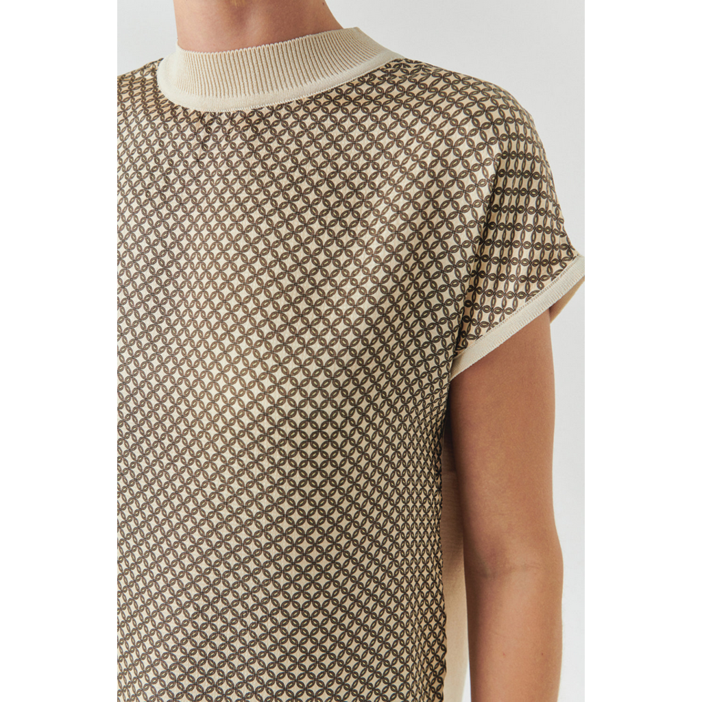 Ladies EXQUISE EXQUISE Penny Crew Cap Sleeve Top