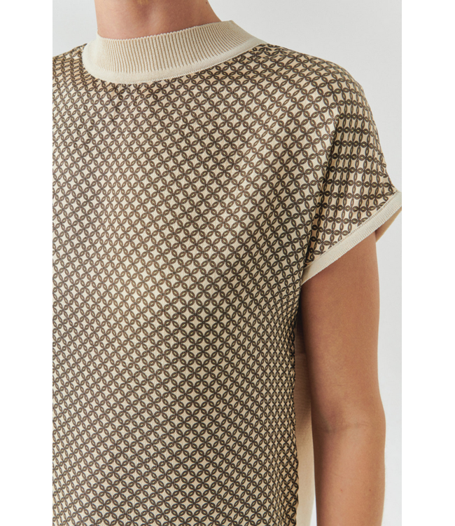 Ladies EXQUISE EXQUISE Penny Crew Cap Sleeve Top