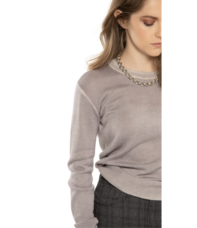 On This Day L OTD LS Deep Split Crew Sweater