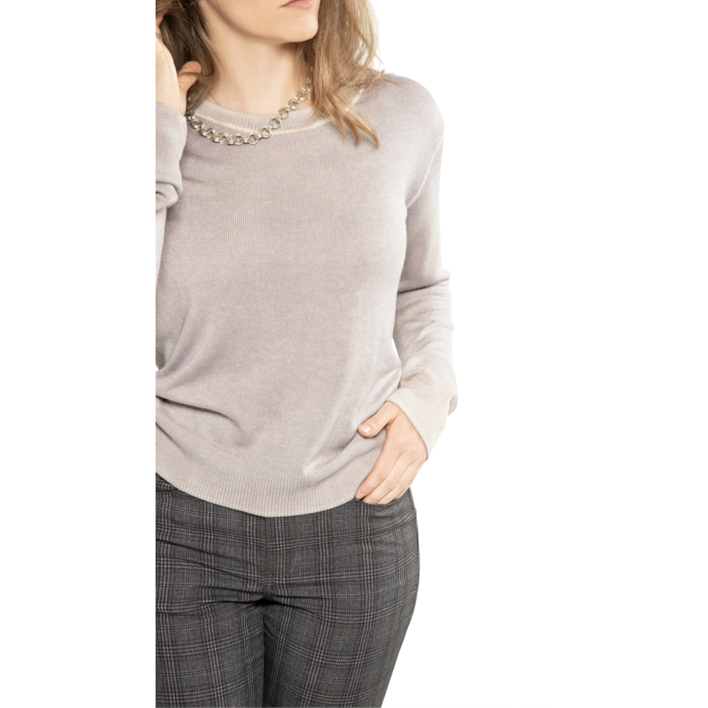 On This Day L OTD LS Deep Split Crew Sweater