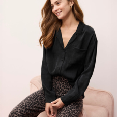 Ladies SPLENDID Splendid Serena Satin LS Blouse