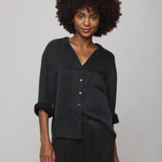 Ladies SPLENDID Splendid Serena Satin LS Blouse