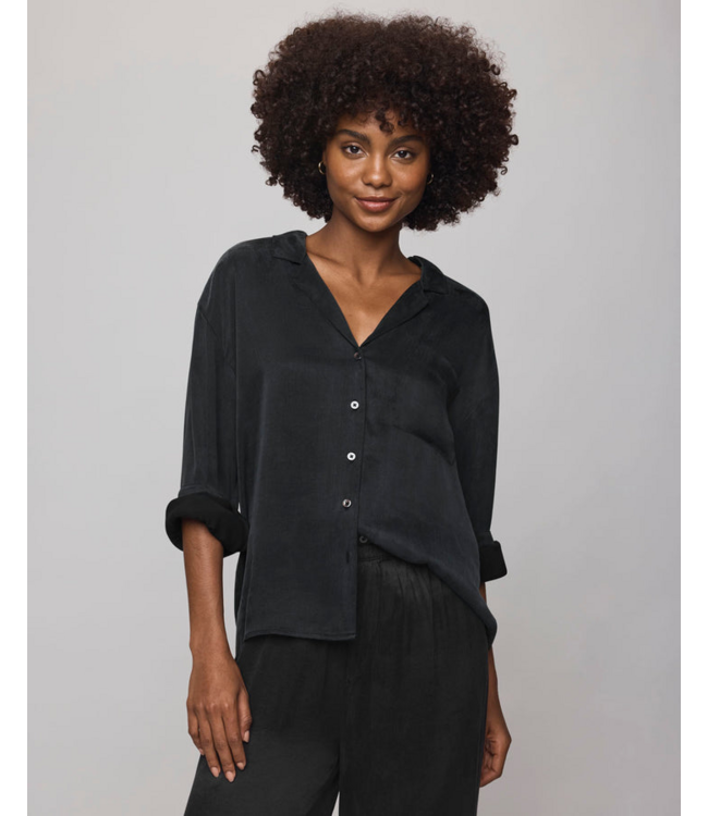 Ladies SPLENDID Splendid Serena Satin LS Blouse