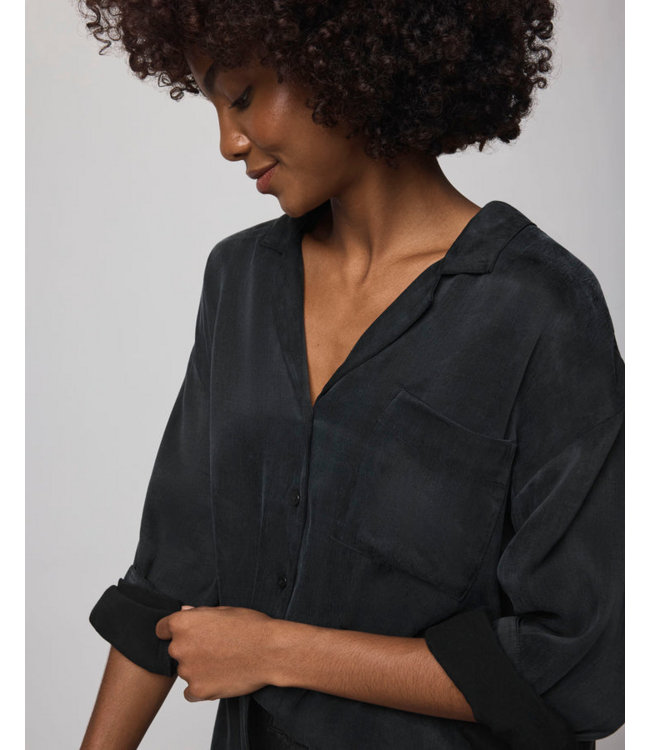 Ladies SPLENDID Splendid Serena Satin LS Blouse