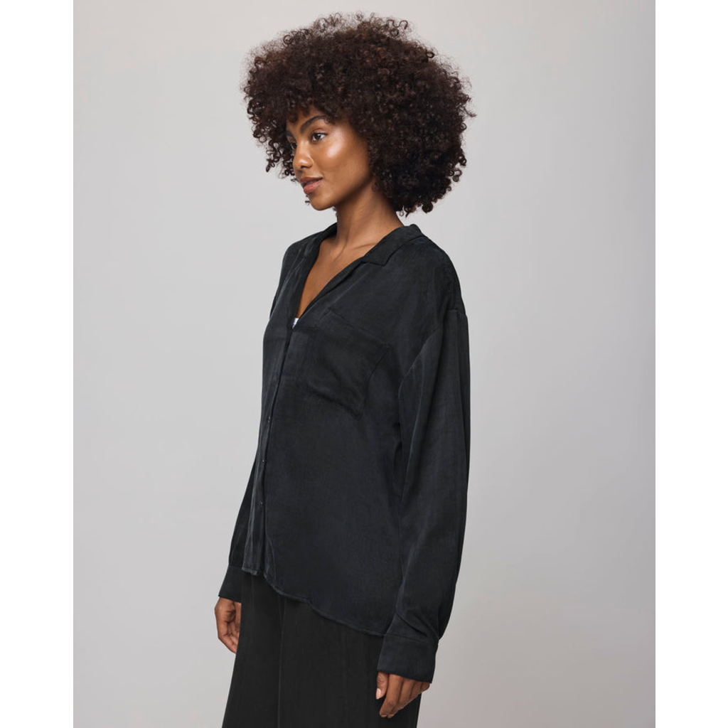 Ladies SPLENDID Splendid Serena Satin LS Blouse