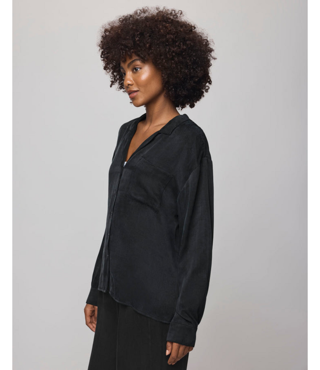 Ladies SPLENDID Splendid Serena Satin LS Blouse