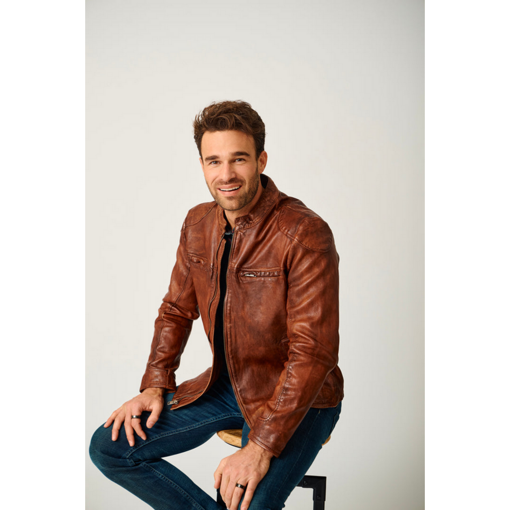 Mauritius MAURITIUS Chopa Distressed Leather Jacket