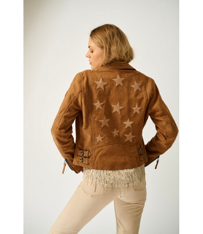 MAURITIUS Misty Nubuck Star Leather Jacket