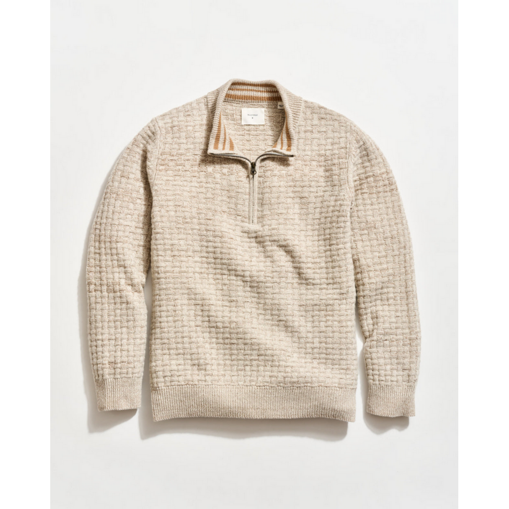 Billy Reid Billy Reid Basketweave Merino Half Zip