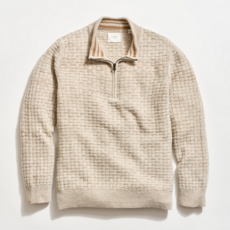 Billy Reid Billy Reid Basketweave Merino Half Zip