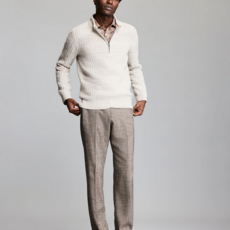 Billy Reid Billy Reid Basketweave Merino Half Zip