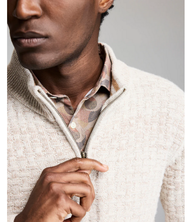 Billy Reid Billy Reid Basketweave Merino Half Zip