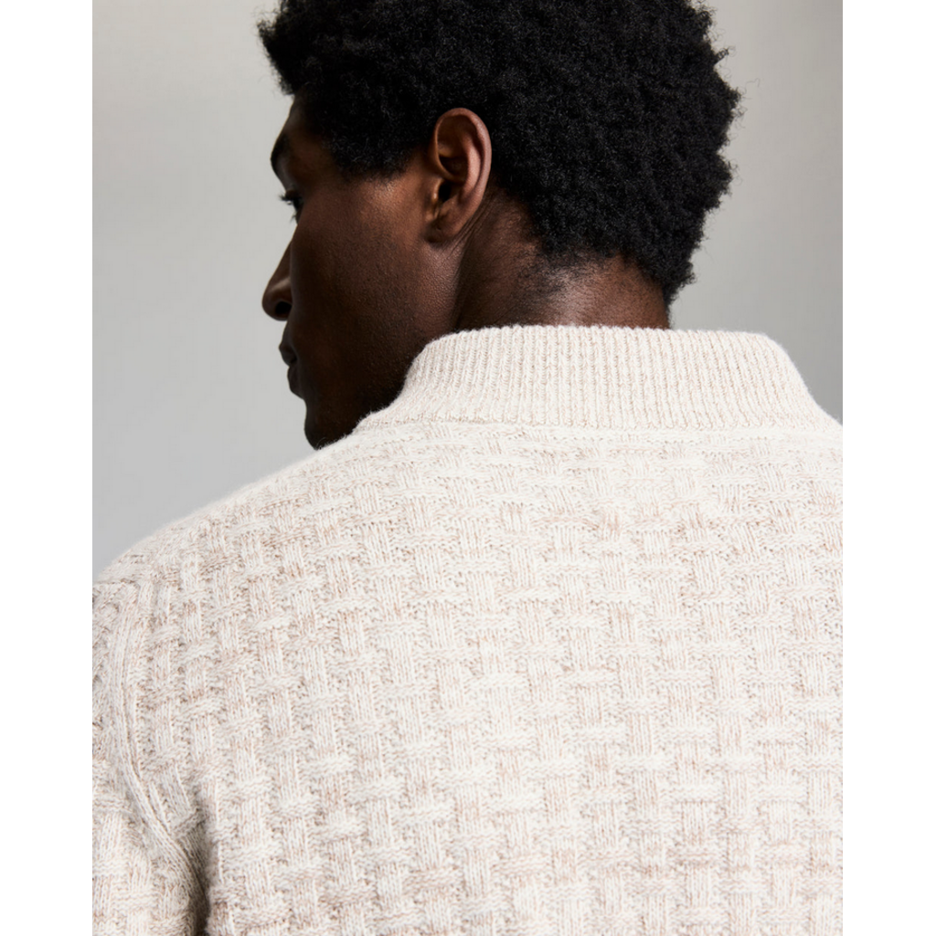 Billy Reid Billy Reid Basketweave Merino Half Zip