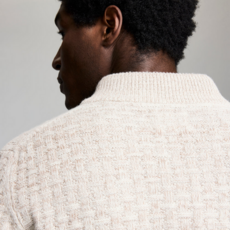 Billy Reid Billy Reid Basketweave Merino Half Zip