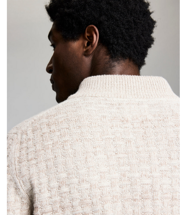 Billy Reid Billy Reid Basketweave Merino Half Zip
