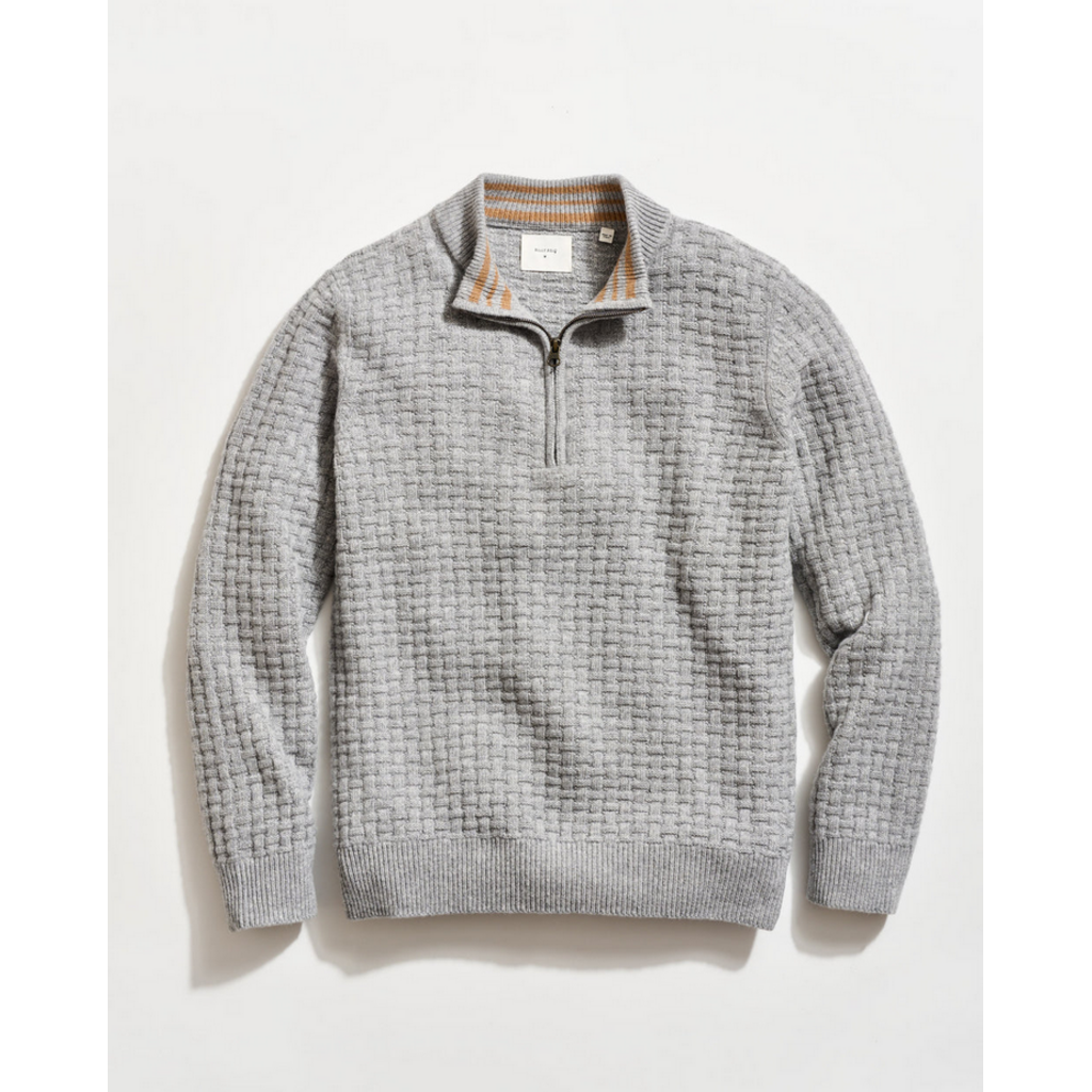 Billy Reid Billy Reid Basketweave Merino Half Zip