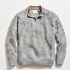 Billy Reid Billy Reid Basketweave Merino Half Zip