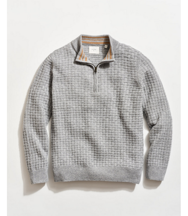 Billy Reid Billy Reid Basketweave Merino Half Zip