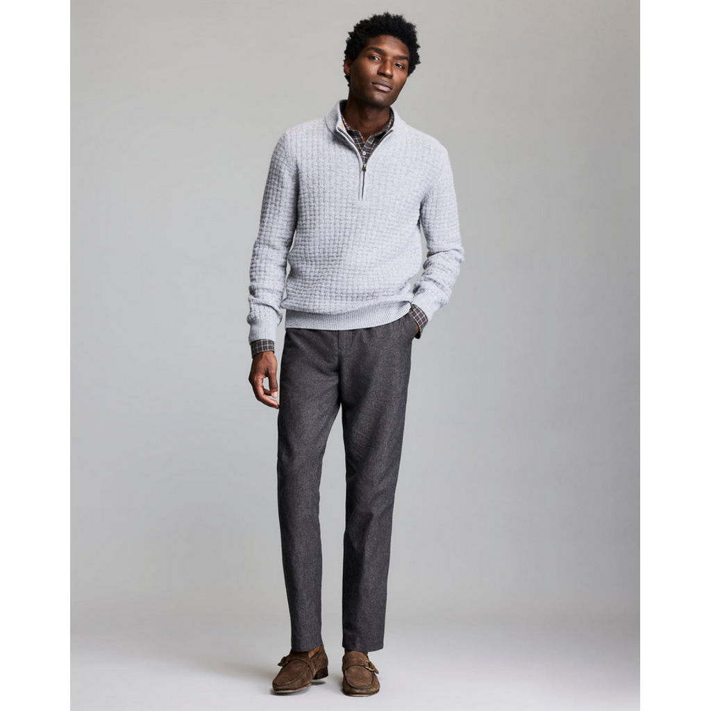 Billy Reid Billy Reid Basketweave Merino Half Zip