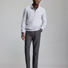 Billy Reid Billy Reid Basketweave Merino Half Zip