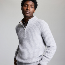 Billy Reid Billy Reid Basketweave Merino Half Zip