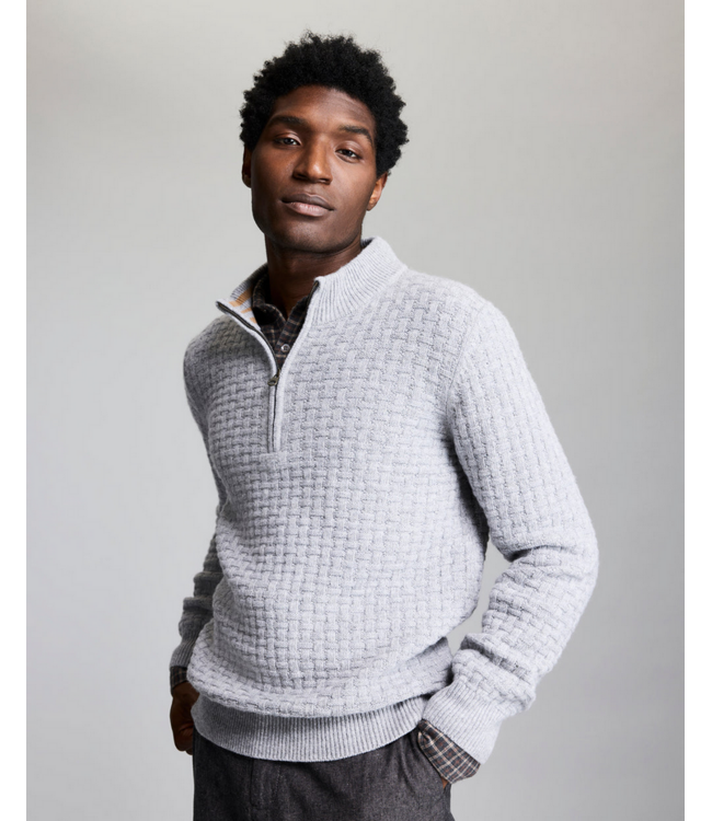 Billy Reid Billy Reid Basketweave Merino Half Zip
