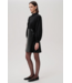 Ladies EXQUISE EXQUISE Fiori Black Faux Leather Mini Shirt Dress