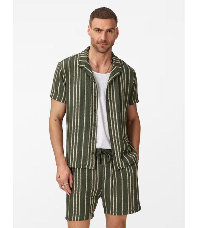 John Varvatos John Varvatos Elias Texture Stripe Camp Shirt