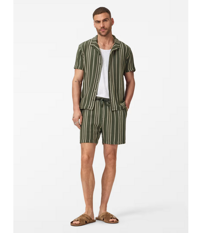 John Varvatos John Varvatos Elias Texture Stripe Camp Shirt