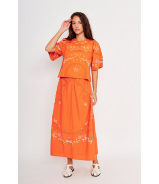 Ladies  DRA dRA Pewter Embroidered Top