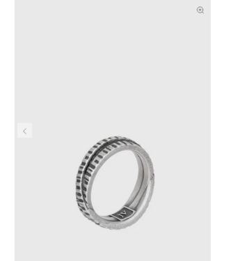 John Varvatos John Varvatos Notched Texture Silver Twist Ring