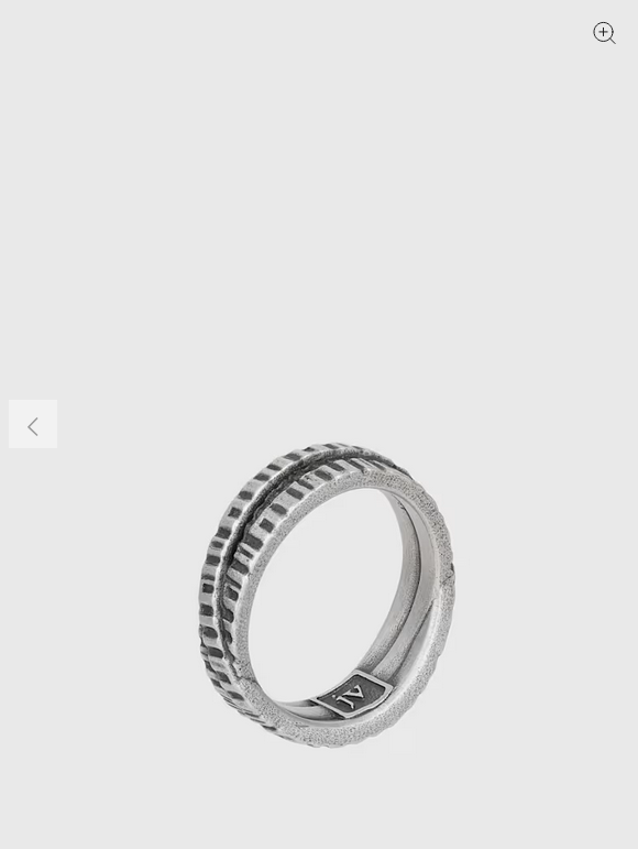 JV Notched Texture Silver Twist Ring 0626 - Franklin Road Apparel