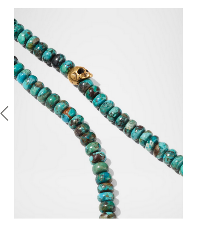 John Varvatos John Varvatos Turquoise Bead Brass Clasp Necklace